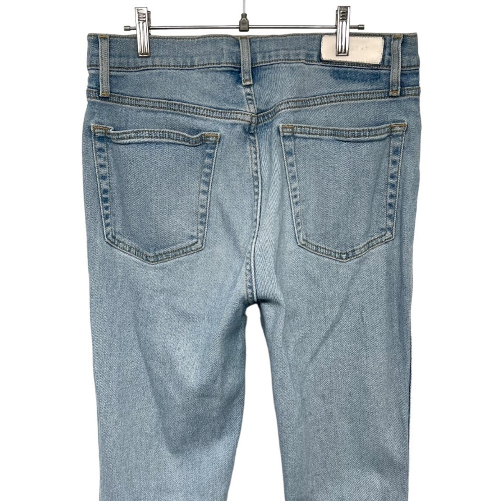 ReDone Comfort Stretch High Rise Button Fly Distressed Stove Pipe Jeans Women 31 - Picture 9 of 15